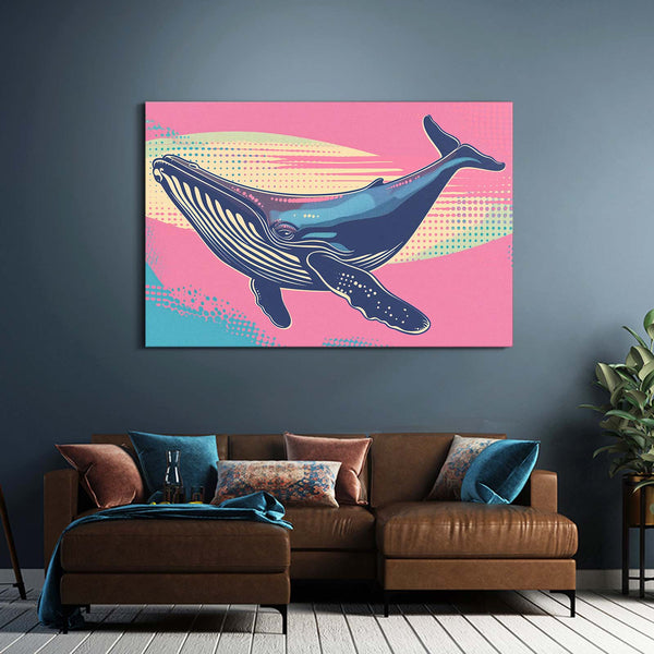 Retro Splash Whale Art | MusaArtGallery™