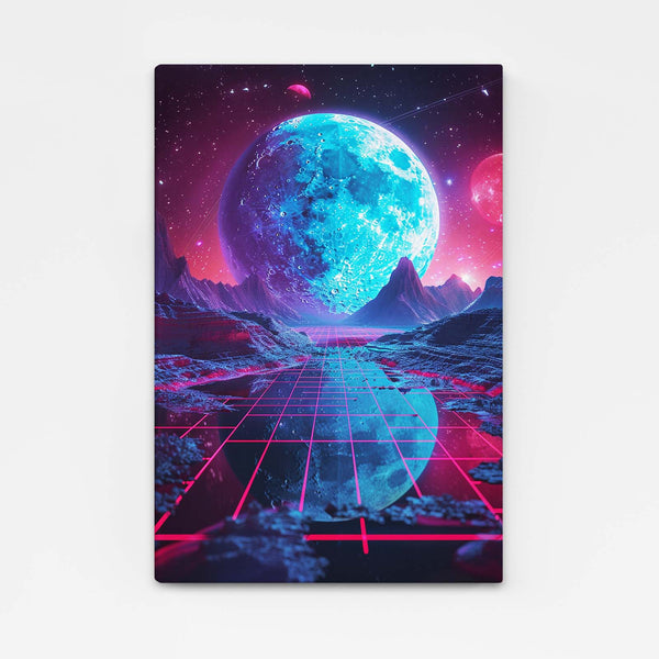 Retrowave Moon Art  | MusaArtGallery™