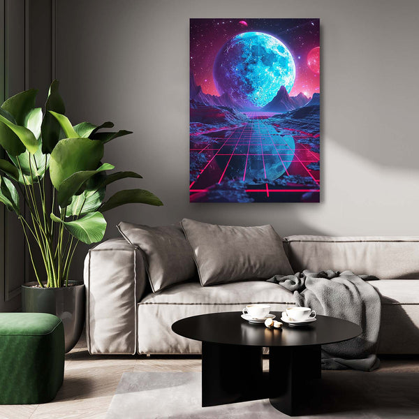 Retrowave Moon Art  | MusaArtGallery™