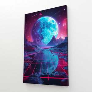 Retrowave Moon Art  | MusaArtGallery™