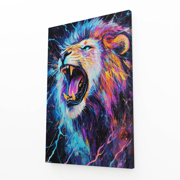 Roaring Neon Lion Wall Art | MusaArtGallery™