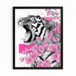 Roaring Tiger Cherry Blossom Wall Art