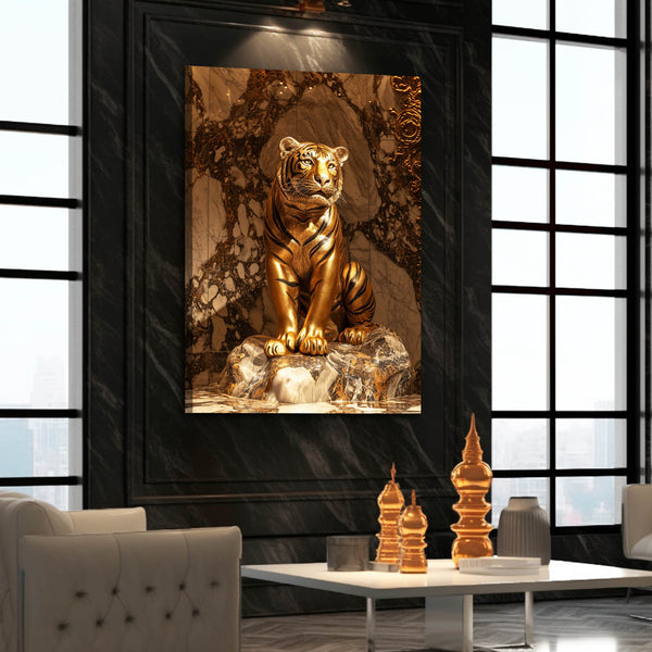 Rock Gold Canvas Tiger Art | MusaArtGallery™