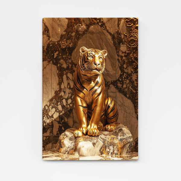 Rock Gold Canvas Tiger Art | MusaArtGallery™