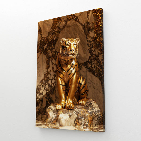 Rock Gold Canvas Tiger Art | MusaArtGallery™