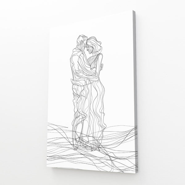 Romantic Embrace Line Art | MusaArtGallery™