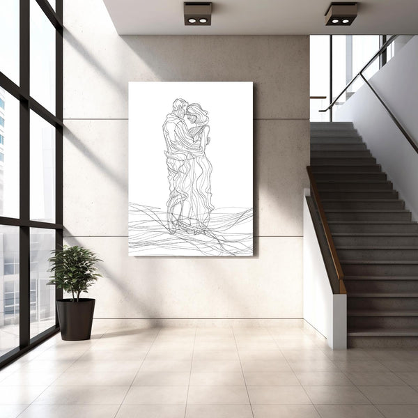 Romantic Embrace Line Art | MusaArtGallery™