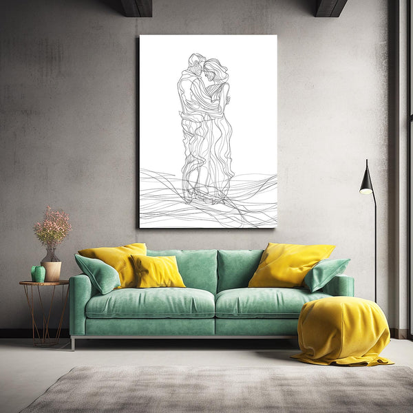 Romantic Embrace Line Art | MusaArtGallery™