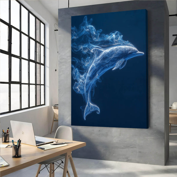 Royal Blue Dolphin Art