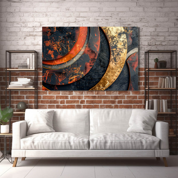 Rust Gold Curves Mexican Wall Art | MusaArtGallery™