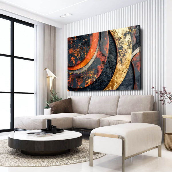 Rust Gold Curves Mexican Wall Art | MusaArtGallery™