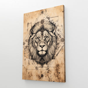 Sacred Geometry Lion Wall Art | MusaArtGallery™