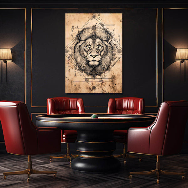 Sacred Geometry Lion Wall Art | MusaArtGallery™