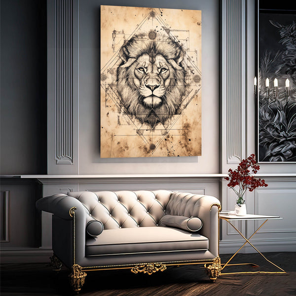 Sacred Geometry Lion Wall Art | MusaArtGallery™