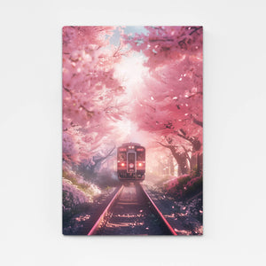 Sakura Train Pink Wall Art | MusaArtGallery™