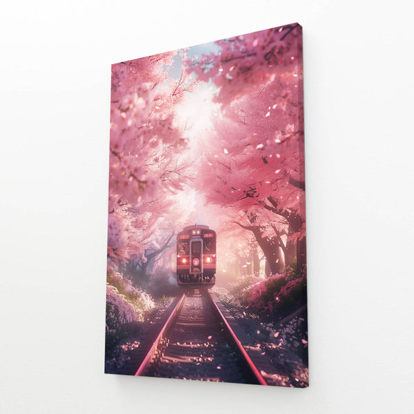 Sakura Train Pink Wall Art | MusaArtGallery™