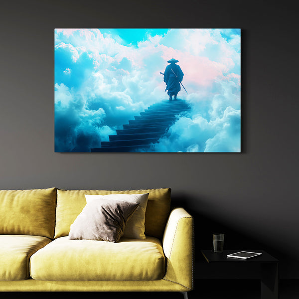 Samurai Art Blue Canvas