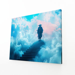 Samurai Art Blue Canvas