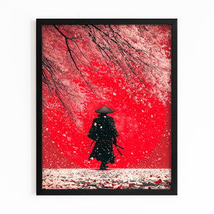 Samurai Cherry Blossom Wall Art