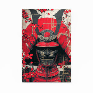 Samurai Helmet Cherry Blossom Wall Art
