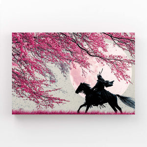 Samurai Horse Cherry Blossom Wall Art