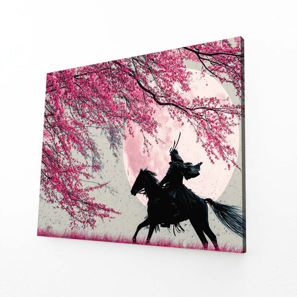 Samurai Horse Cherry Blossom Wall Art