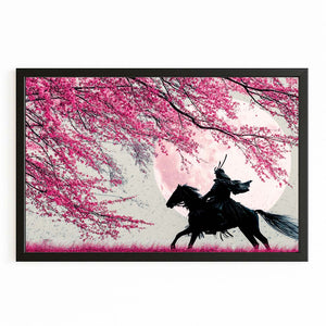 Samurai Horse Cherry Blossom Wall Art