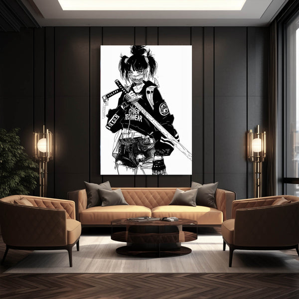 Samurai Street Cyberpunk Art | MusaArtGallery™