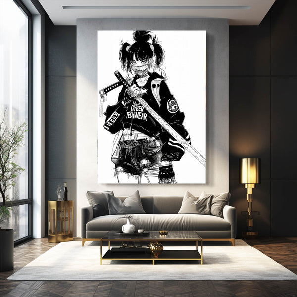 Samurai Street Cyberpunk Art | MusaArtGallery™