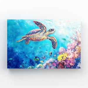 Sea Water Turtle Coastal Wall Art