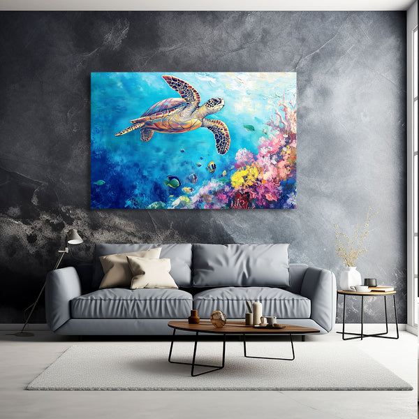 Sea Water Turtle Coastal Wall Art