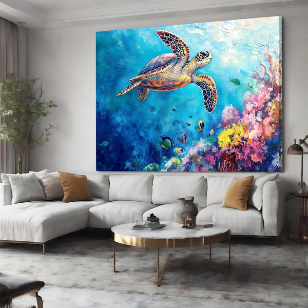 Sea Water Turtle Coastal Wall Art