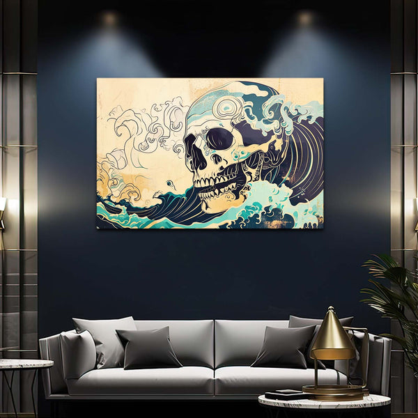 Sea Wave Face Skull Art | MusaArtGallery™