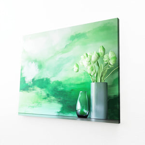 Serene Bloom Green Abstract Art | MusaArtGallery™