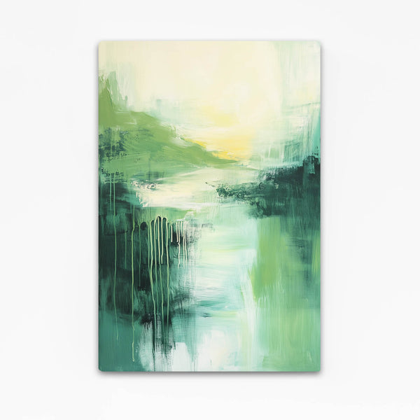 Serene Horizon Green Abstract Art | MusaArtGallery™