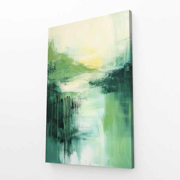 Serene Horizon Green Abstract Art | MusaArtGallery™