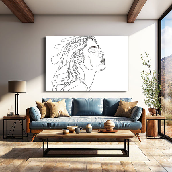 Serene Profile Line Art | MusaArtGallery™