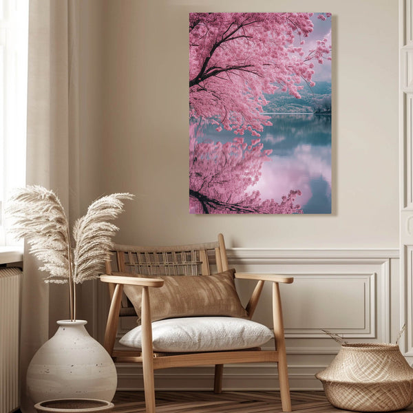 Serene Reflection Pink Abstract Art | MusaArtGallery™