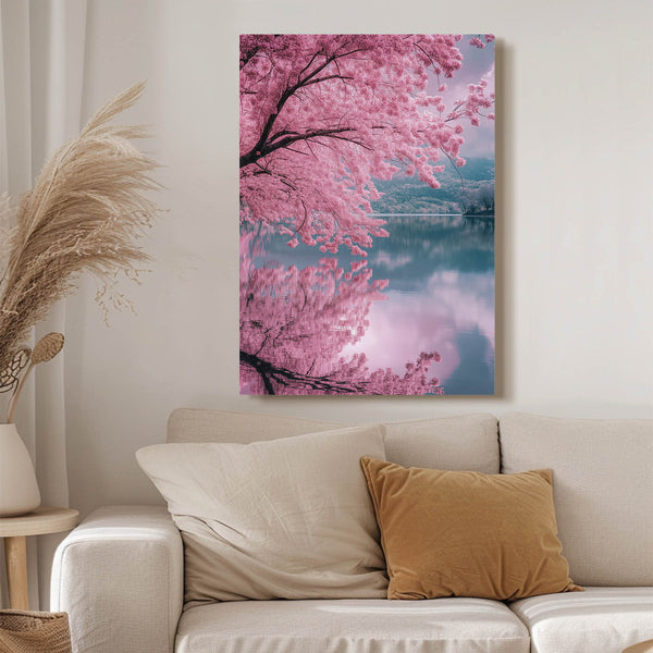 Serene Reflection Pink Abstract Art | MusaArtGallery™