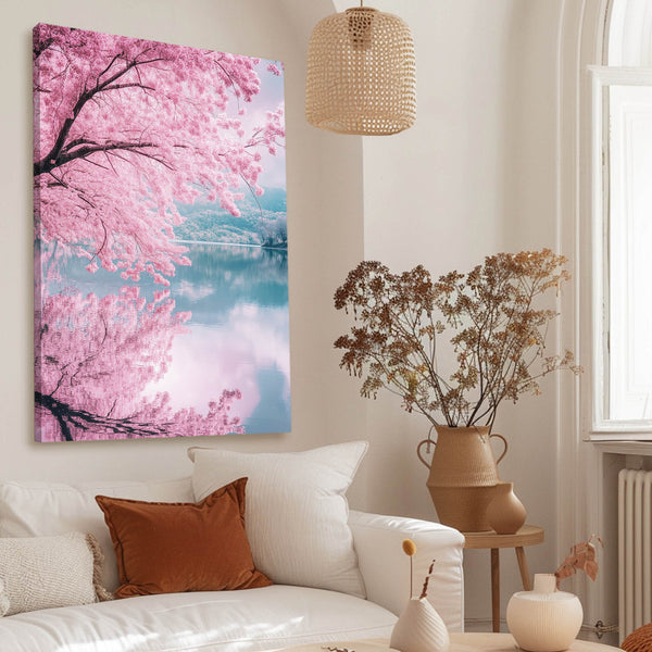 Serene Reflection Pink Abstract Art | MusaArtGallery™