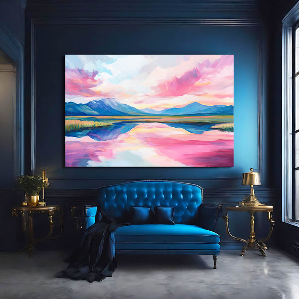 Serene Vista Pink Abstract Art | MusaArtGallery™