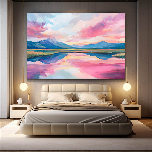 Serene Vista Pink Abstract Art | MusaArtGallery™