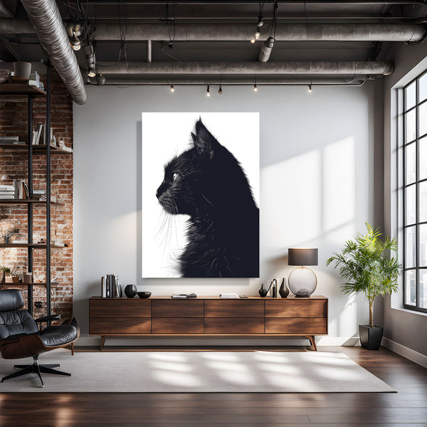 Shadow Profile Cat Art | MusaArtGallery™