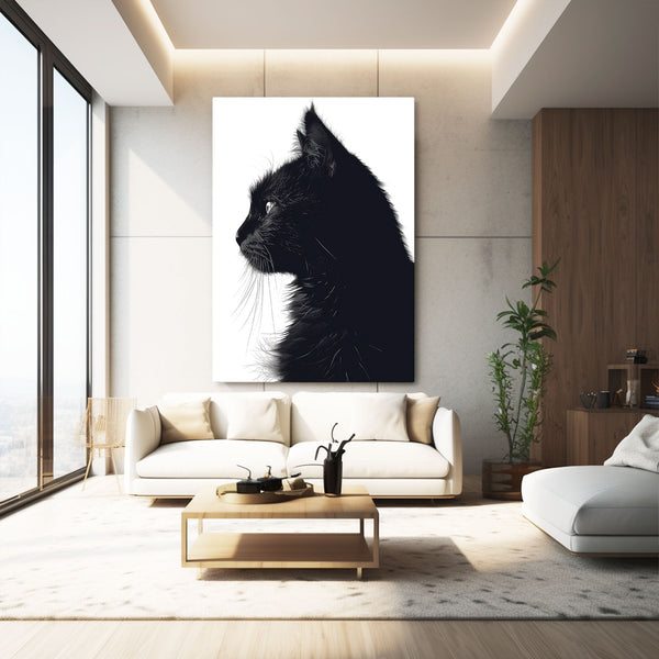 Shadow Profile Cat Art | MusaArtGallery™