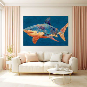 Shark Art Blue