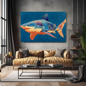 Shark Art Blue