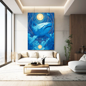 Shark Art Moon