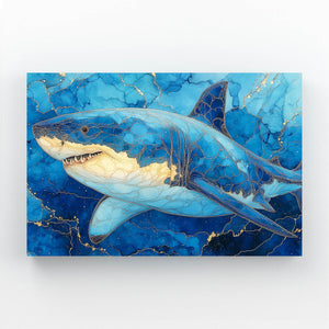 Shark Wall Art Blue