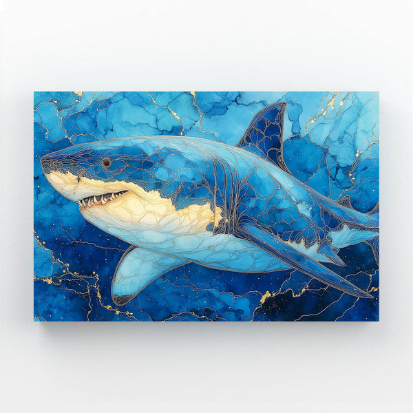 Shark Wall Art Blue