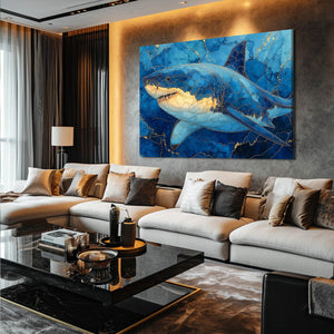 Shark Wall Art Blue